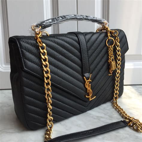 ysl big logo bag|YSL black and gold bag.